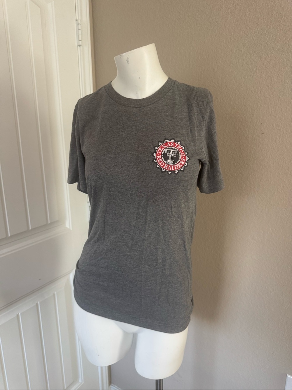 Texas Tech Red Raiders Gray Logo Crewneck T-Shirt
